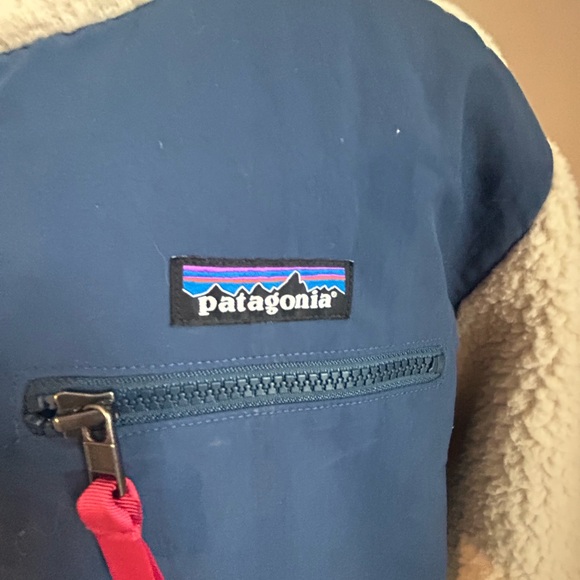 Patagonia Retro X Fleece Blue and Cream Red Small - Picture 2 of 7